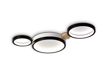 Настенно-потолочный светодиодный светильник с пультом FL4814/3 BK/WH черный/белый 3000K-6400K 45W 620*290*55 (ПДУ ИК)