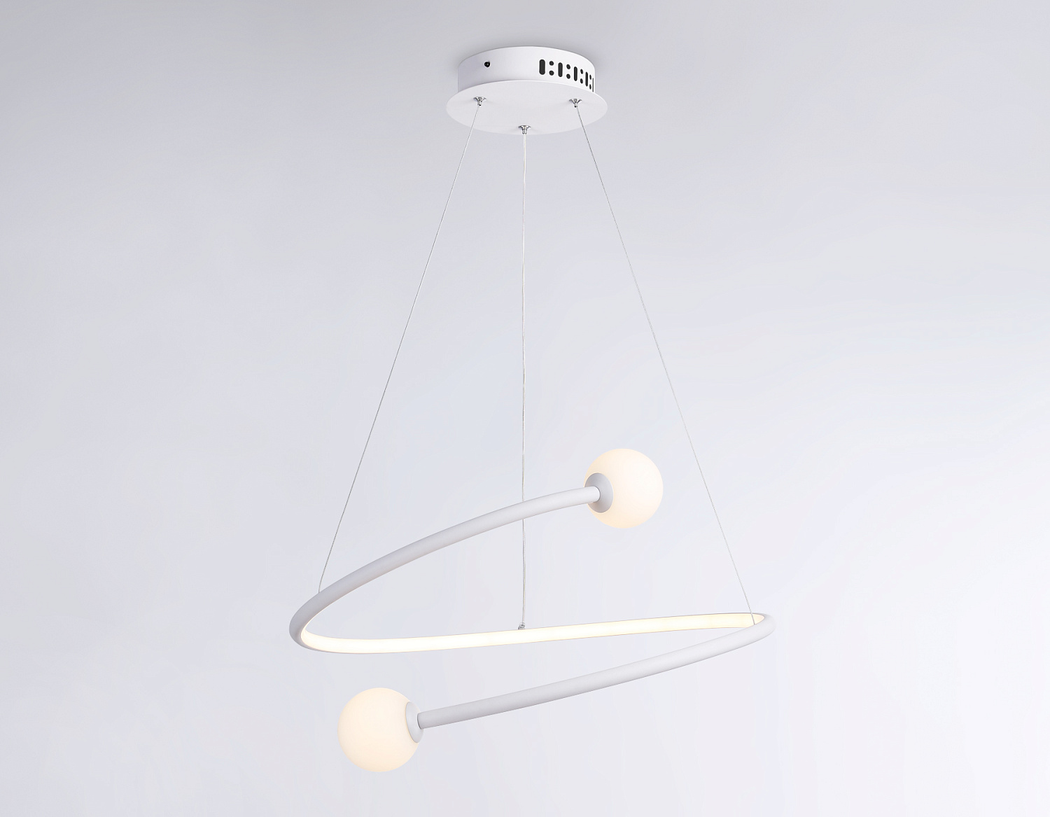 Подвесной светодиодный светильник с пультом управления FL66291 WH белый 39W 3000K-6400K D500*1000 (ПДУ ИК)