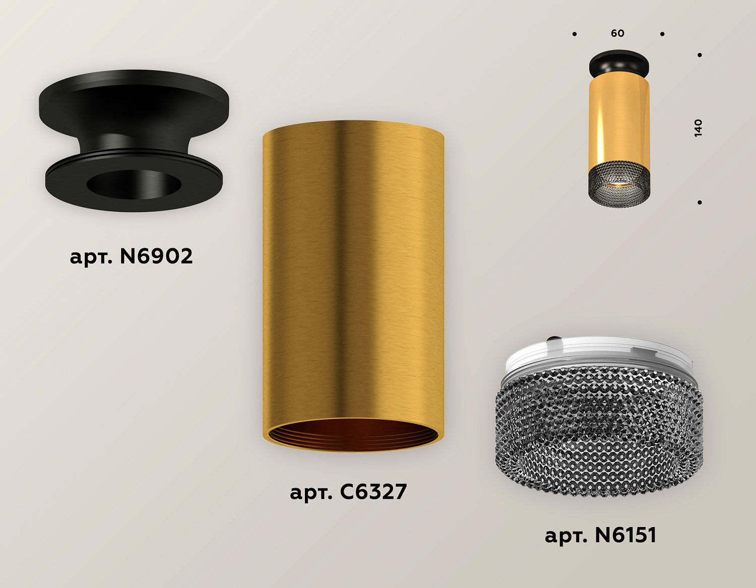 Комплект накладного светильника с композитным хрусталем XS6327102 PYG/PBK/BK золото желтое полированное/черный полированный/тонированный MR16 GU5.3