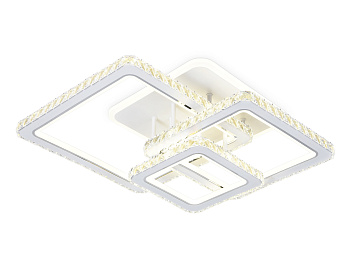 Управляемый светодиодный светильник FA1732/3 WH/CH белый/хром 145W 3000K/4200K/6400K 670*510*150 (ПДУ РАДИО 2.4G)