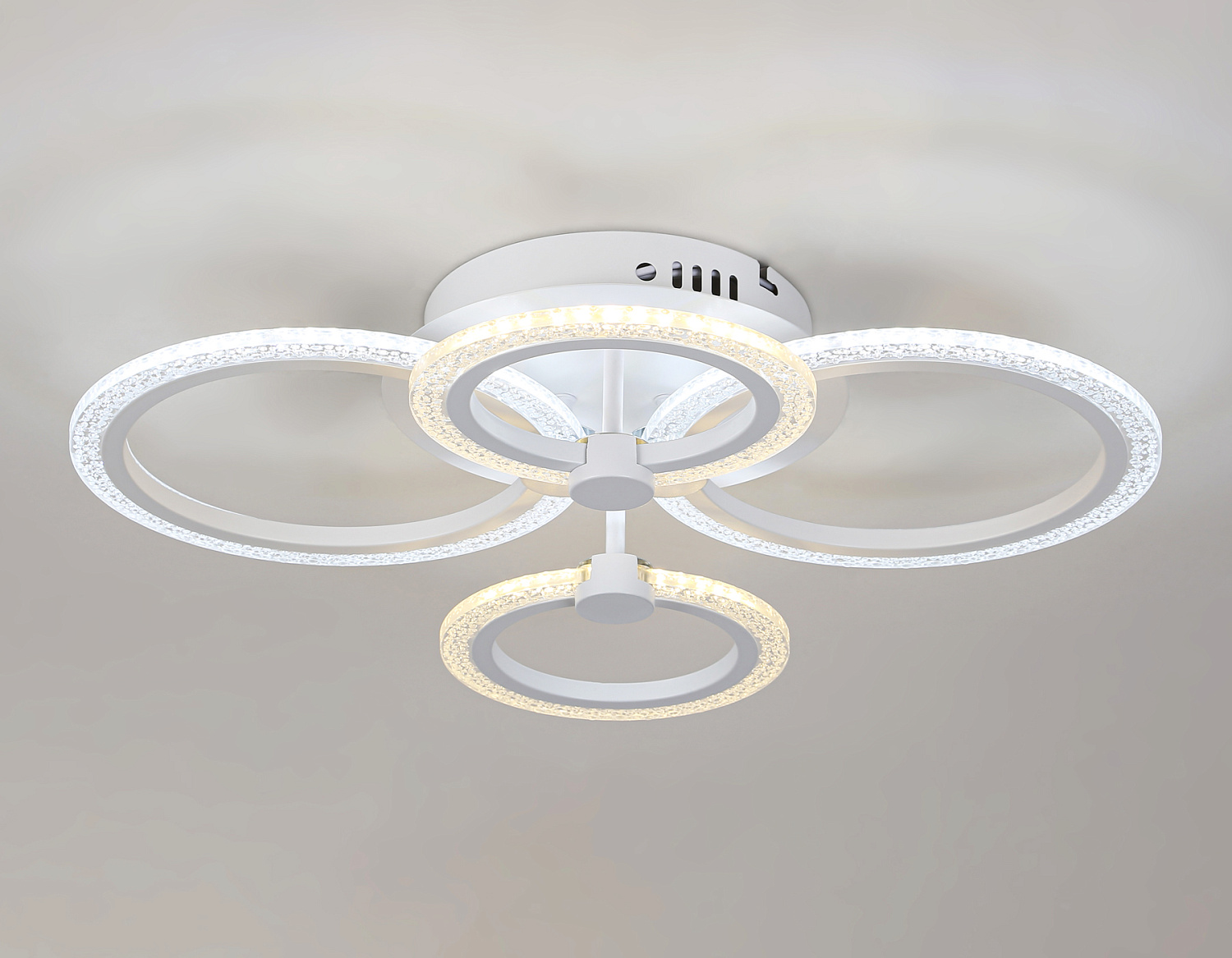 Потолочный светодиодный светильник с пультом FA4061/4 WH белый 4200K/3000+6400K/6400K+3000K 51W 530*480*125 (ПДУ ИК)