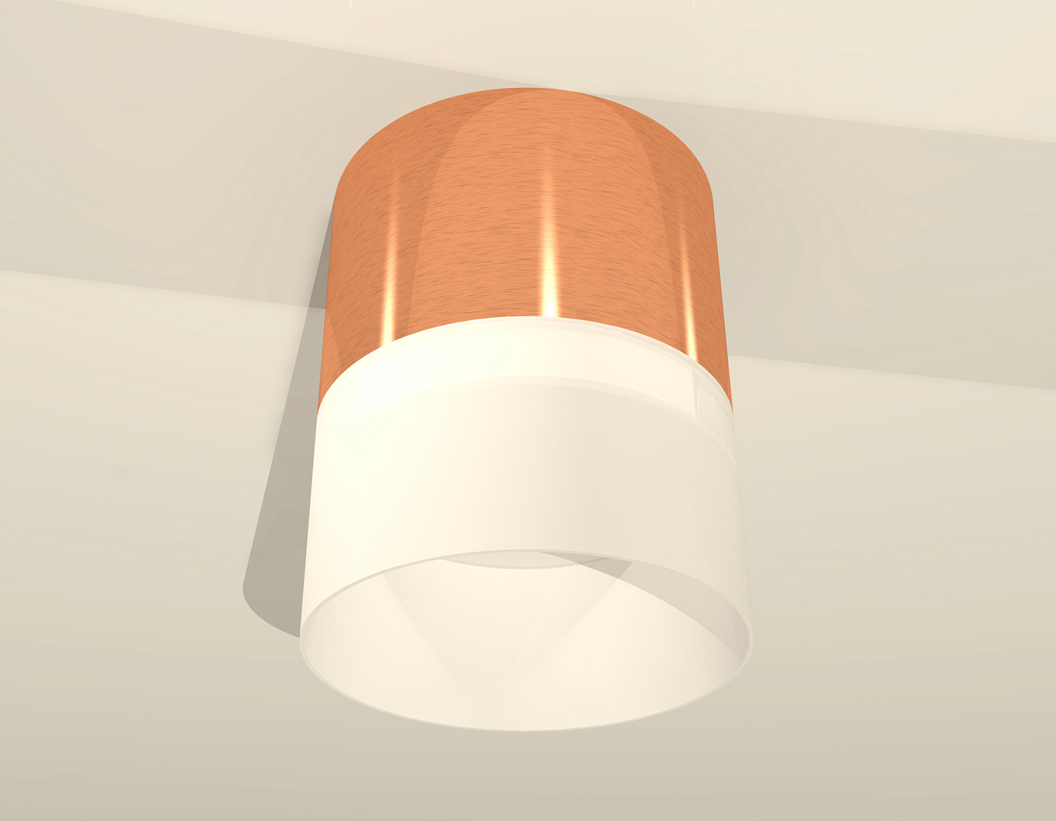 Комплект накладного светильника с акрилом XS8122011 PPG/FR золото розовое полированное/белый матовый GX53 (C8122, N8402)