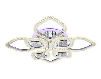 Потолочный светодиодный светильник с пультом FA283/4+4 CH хром 147W 750*750*120 (ПДУ РАДИО 2.4G)