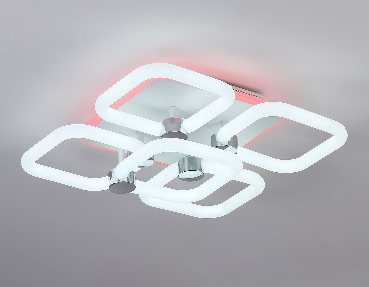 Светодиодный потолочный светильник с подсветкой FA3861/4+1 WH белый 70W 3000K-6400K+RGB 400*400*115 (ПДУ РАДИО 2.4G)