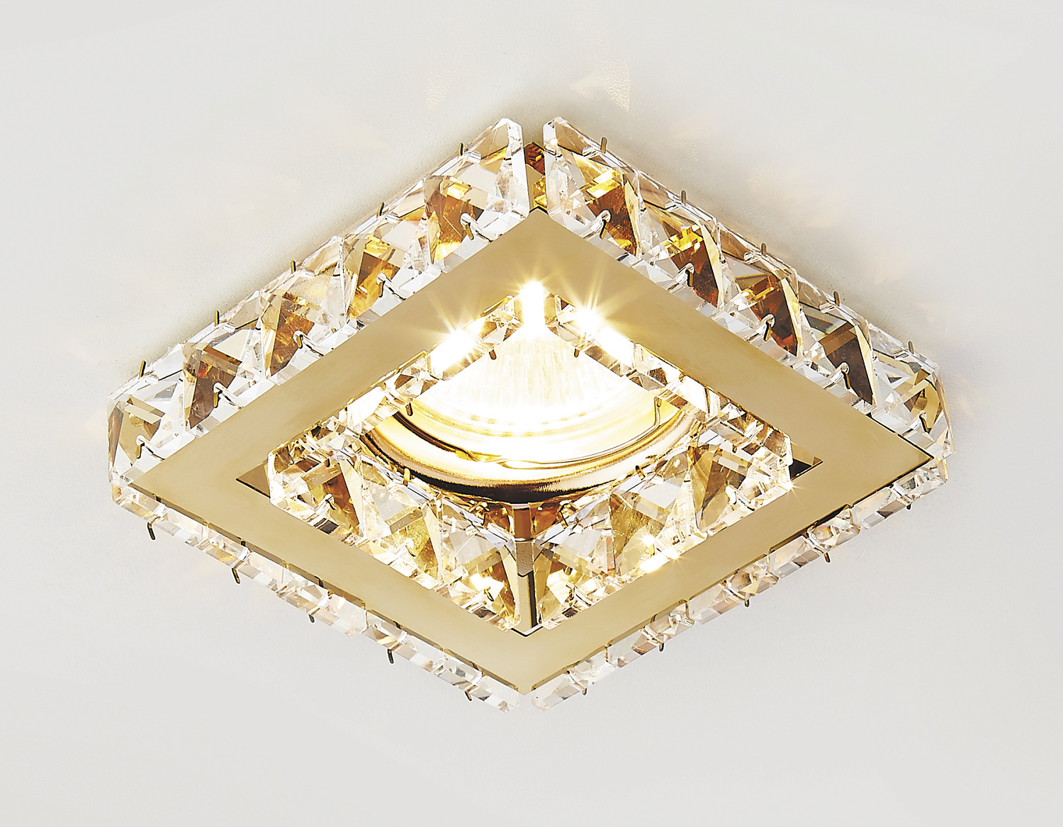 Встраиваемый точечный светильник MR16 с хрусталем K110 CL/G золото/прозрачный хрусталь MR16