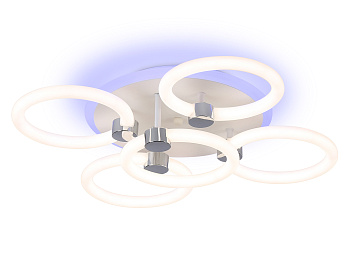 Светодиодный потолочный светильник с подсветкой FA3841/4+1 WH белый 70W 3000K-6400K+RGB D538*115 (ПДУ РАДИО 2.4G)
