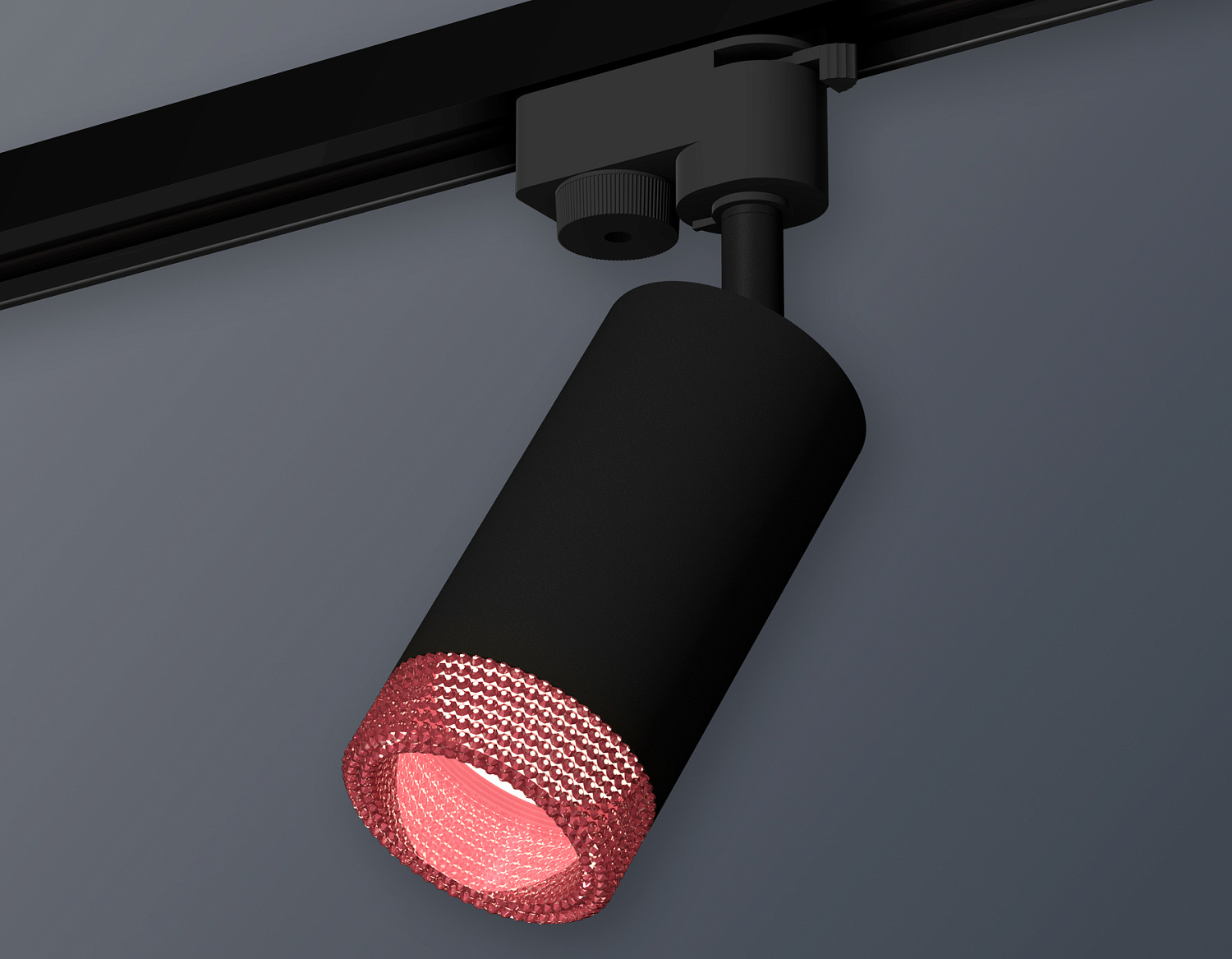 Комплект трекового однофазного светильника XT6323082 SBK/PI черный песок/розовый MR16 GU5.3 (A2521, C6323, N6152)