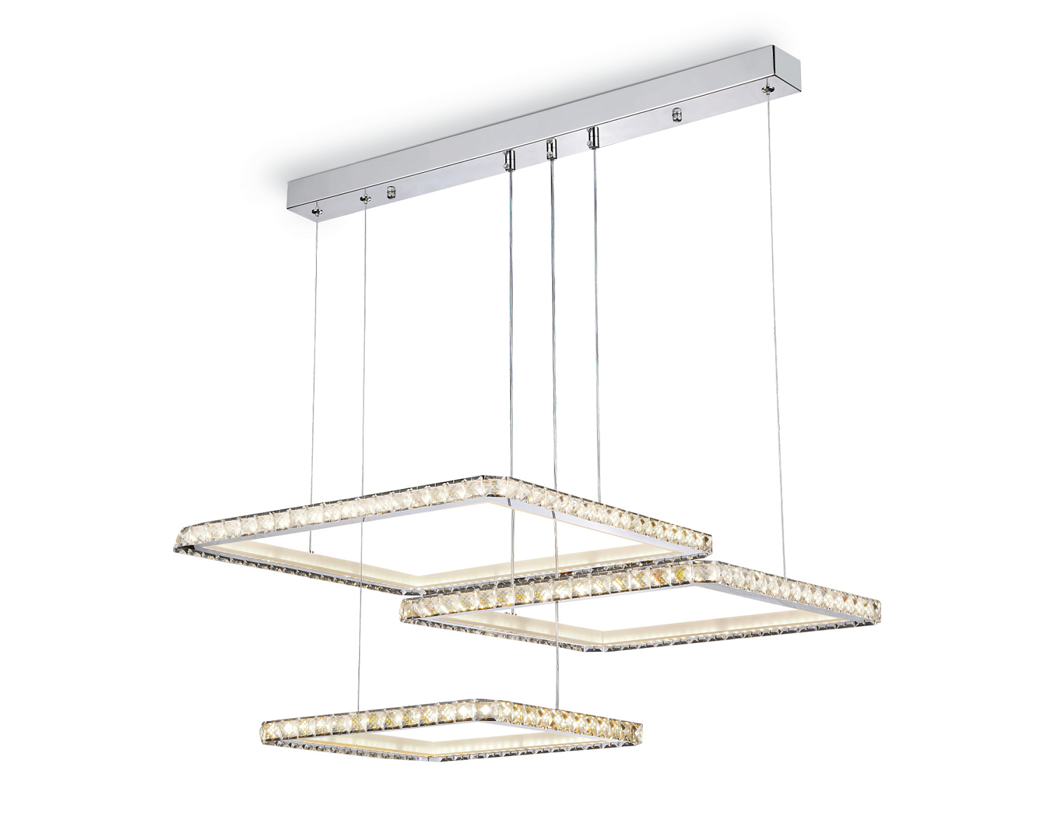 Управляемый подвесной светодиодный светильник FA1759/3 CH хром 180W 3000K+6400K/3000K/6400K/4200K+4200K 680*460*740 (ПДУ РАДИО 2.4G)