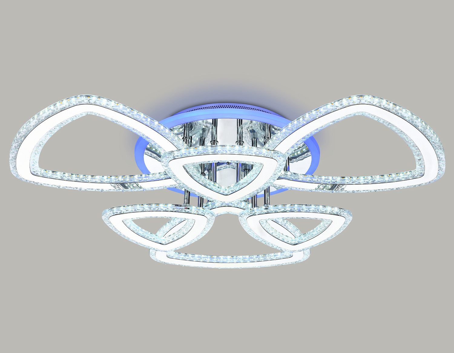 Управляемый потолочный светодиодный светильник FA8861/3+3 CH хром 153W 3000K+6400K/3000K/6400K/4200K+4200K 670*610*130 (ПДУ РАДИО 2.4G)