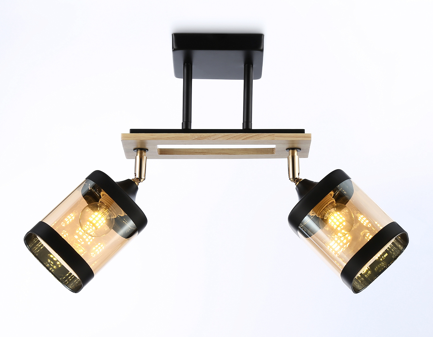 Подвесной светильник TR9525/2 BK/FGD/TI черный/золото/янтарь E27/2 max 40W 510*100*270