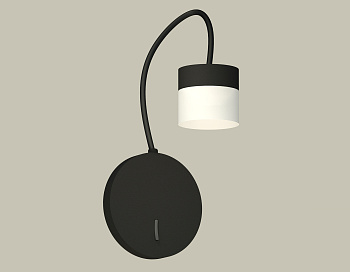 Комплект настенного светильника с выключателем и акрилом XB9596204 SBK/FR черный песок/белый матовый GX53 (C9596, N8402)