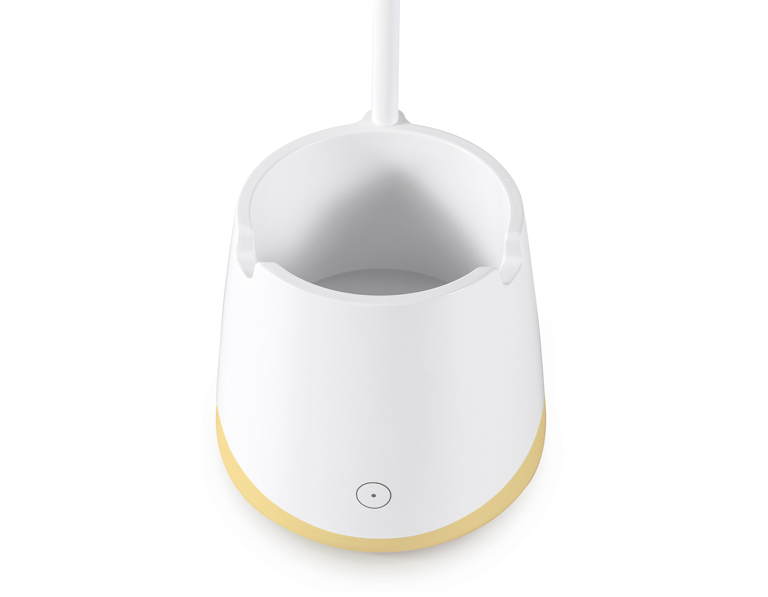 Светодиодная настольная лампа с аккумуляторной батареей, USB-проводом и канцелярским стаканом DE564 YL/WH желтый/белый LED 3000-6000K 5W