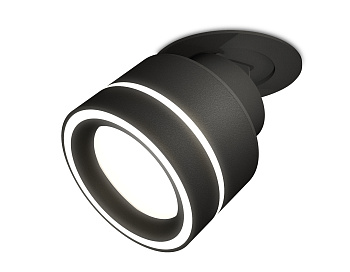 Комплект встраиваемого поворотного светильника с акрилом XM8102523 SBK/FR черный песок/белый матовый GX53 (A2242, A2106, C8102, N8434)