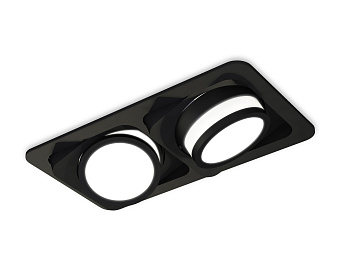 Комплект встраиваемого поворотного светильника XC7664081 SBK/FR черный песок/белый матовый MR16 GU5.3 (C7664, N7121)