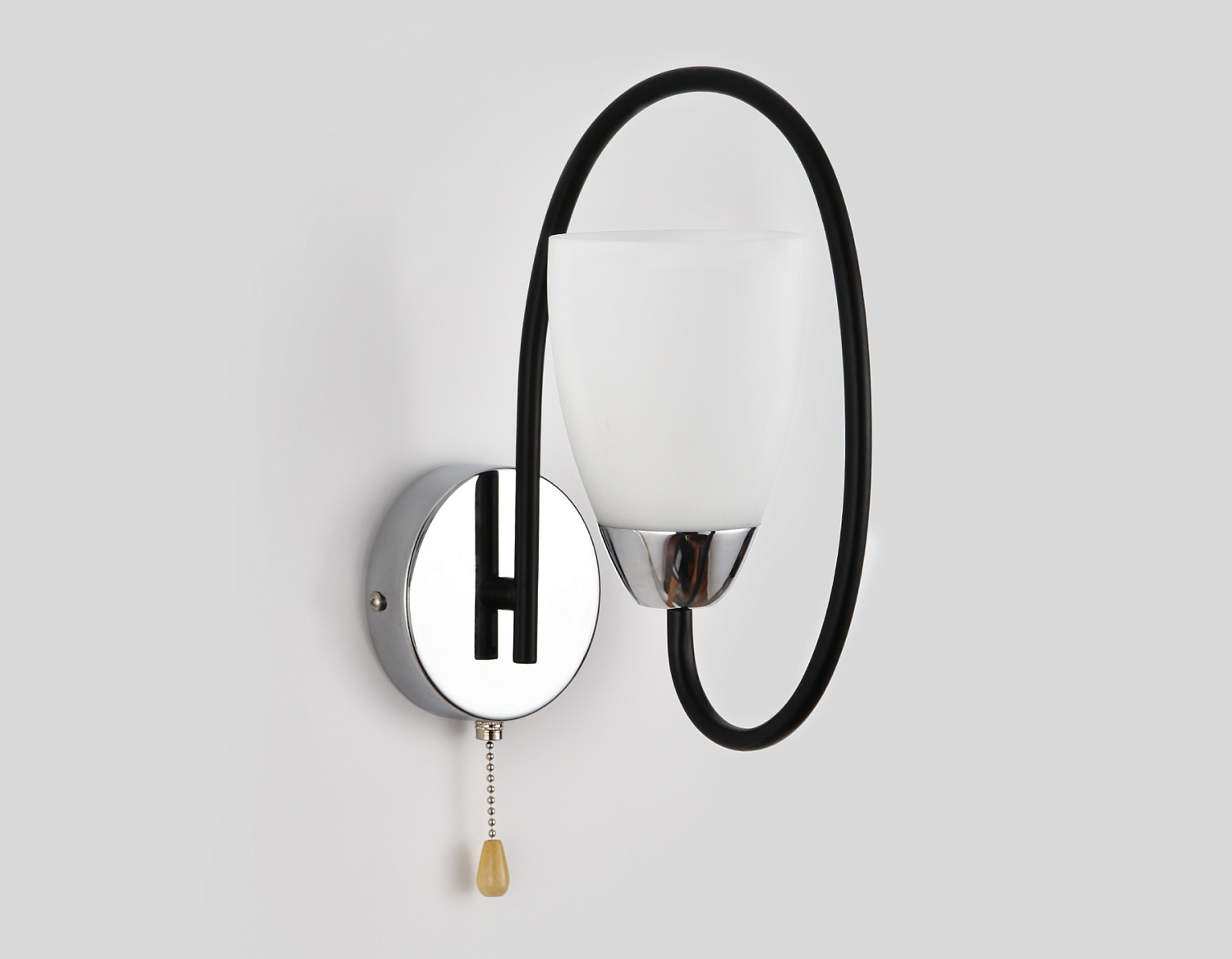 Настенный светильник с выключателем TR3134 BK/CH черный/хром E27 max 40W 320*100*230