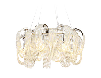 Подвесная люстра с хрусталем TR5377/8 CH/CL хром/прозрачный E14*8 max 40W D600*300