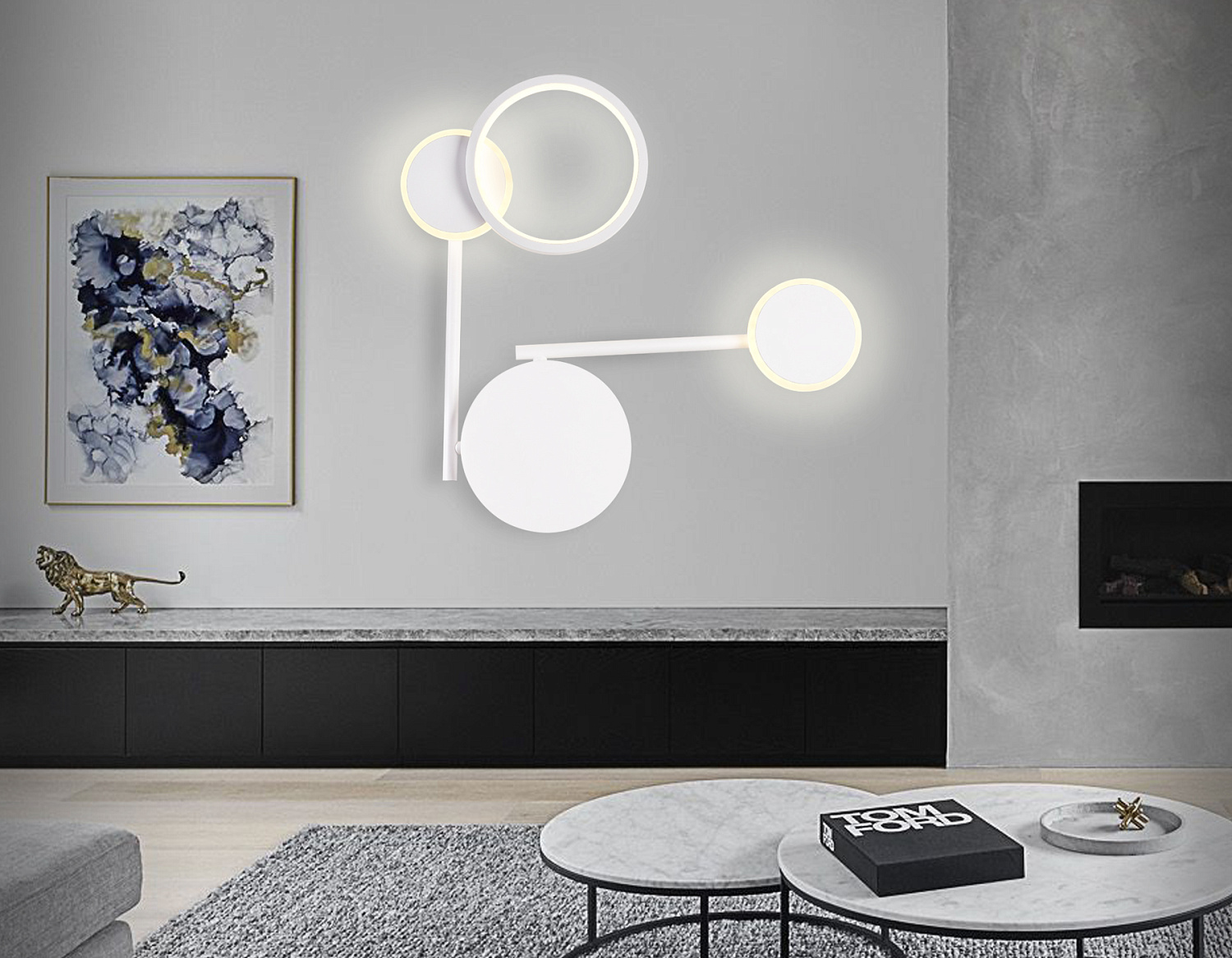 Настенный поворотный светодиодный светильник FL5197 SWH белый песок LED 3000K 13W 445*400*60