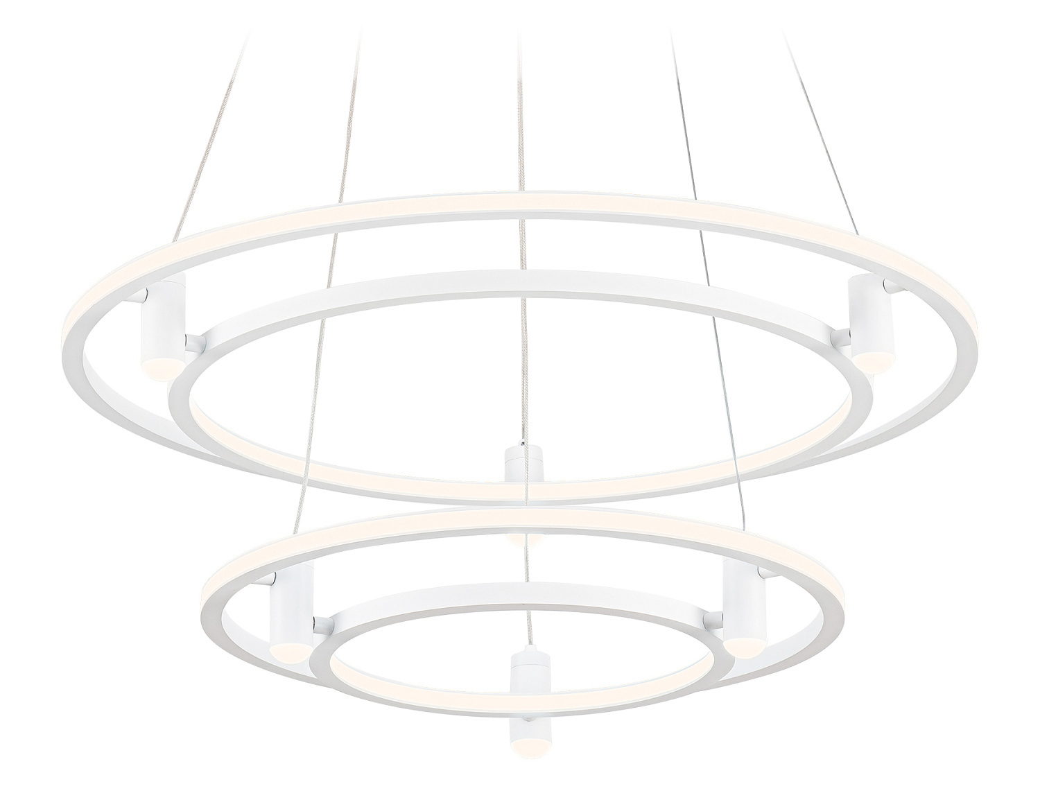 Подвесной светодиодный светильник FL5542/2+6 WH белый 90W 3000K/4200K/6400K D600/400*1300 (без ПДУ)