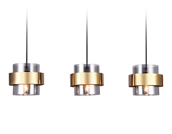 Подвесной светильник со сменной лампой TR3652/3 GD/SM золото/дымчатый E27/3 max 40W 820*180*700