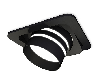 Комплект встраиваемого поворотного светильника XC7659082 SBK/FR черный песок/белый матовый MR16 GU5.3 (C7659, N7142)