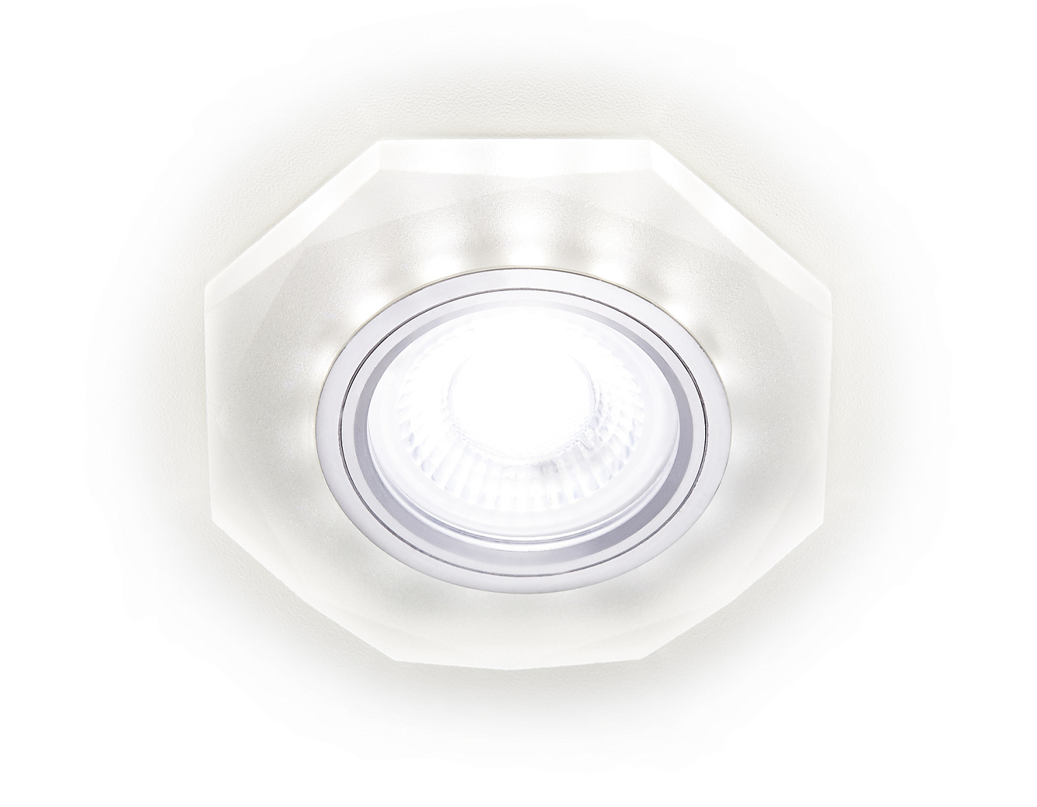 Встраиваемый точечный светильник MR16 со светодиодной подсветкой S213 WH хром/матовый /MR16+3W(LED WHITE)