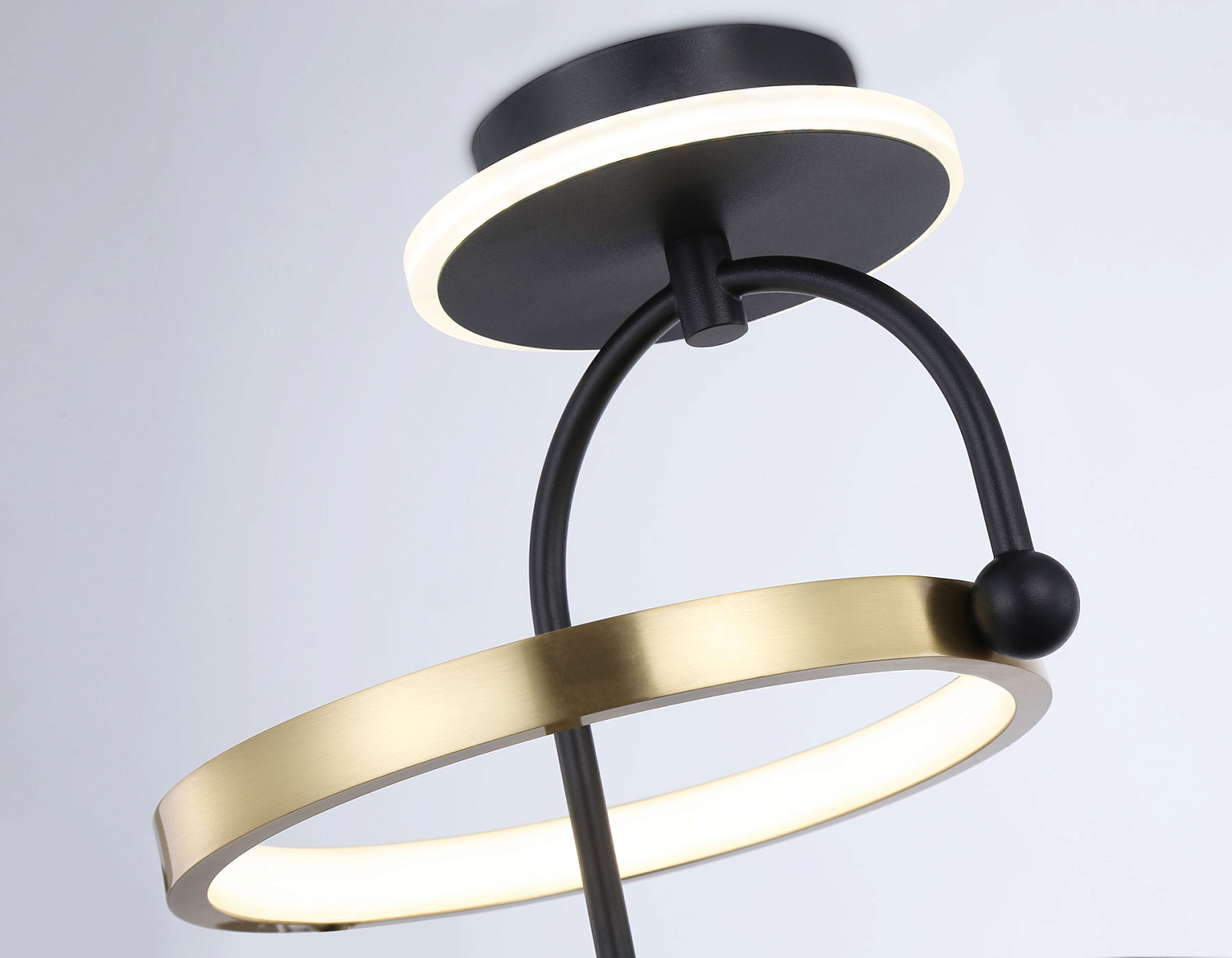 Потолочный светодиодный светильник FL66424 BK/GD черный/золото 3000K/4200K/6400K 15W 240*220*347.7 (Без ПДУ)