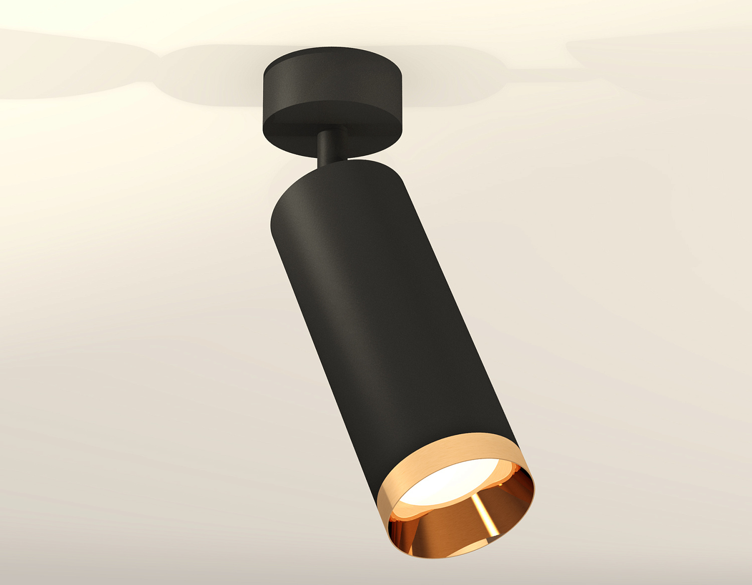 Комплект накладного поворотного светильника XM6343005 SBK/PYG черный песок/золото желтое полированное MR16 GU5.3 (A2210, C6343, N6134)