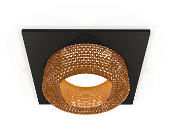 Комплект встраиваемого светильника с композитным хрусталем XC7632024 SBK/CF черный песок/кофе MR16 GU5.3 (C7632, N7195)