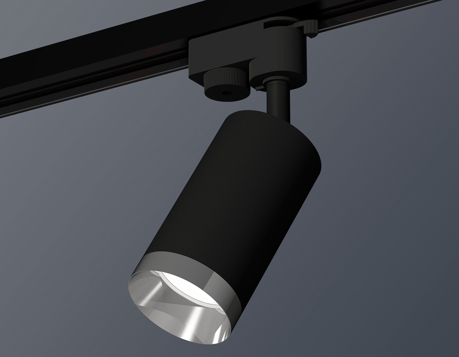 Комплект трекового однофазного светильника XT6323062 SBK/PSL черный песок/серебро полированное MR16 GU5.3 (A2521, C6323, N6132)